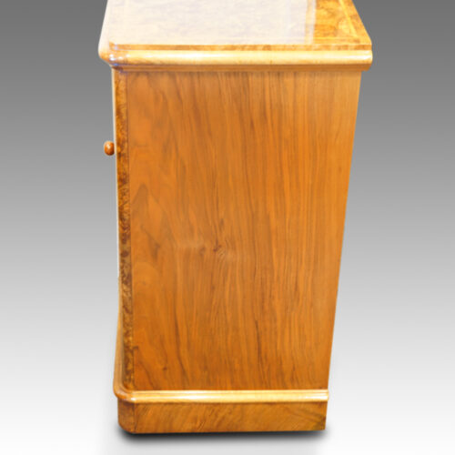 Victorian inlaid walnut bedside cabinet side