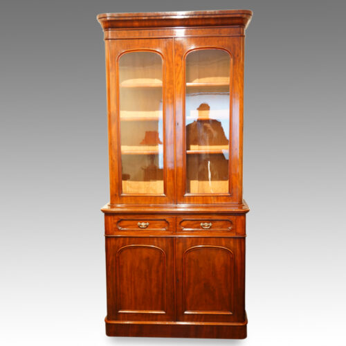 Victorian mahogany glazed cabinet bookcase