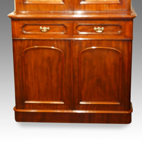 Victorian mahogany glazed cabinet bookcase,1