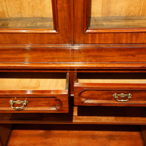 Victorian mahogany glazed cabinet bookcase,9