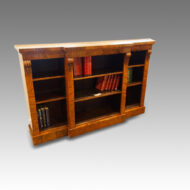 Victorian walnut break-front open bookcase