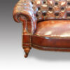 Victorian walnut button-back leather Chesterfield,6