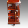 Edwardian inlaid mahogany 3 tier revolving bookcase side view