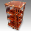 Edwardian inlaid mahogany 3 tier revolving bookcase