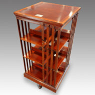 Edwardian inlaid mahogany 3 tier revolving bookcase