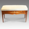 Edwardian inlaid rosewood duet stool