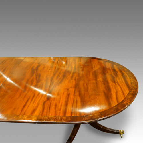 Antique triple pillar dining table