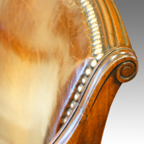 Regency mahogany desk chair carved scroll