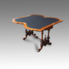 Victorian burr walnut card-table baize