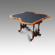 Victorian burr walnut card-table baize