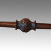 Victorian burr walnut card-table stretcher