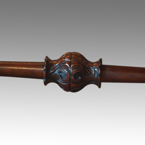 Victorian burr walnut card-table stretcher