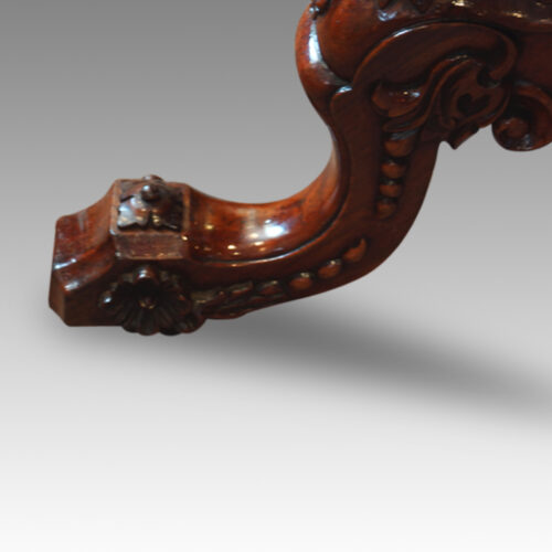 Victorian burr walnut card-table leg