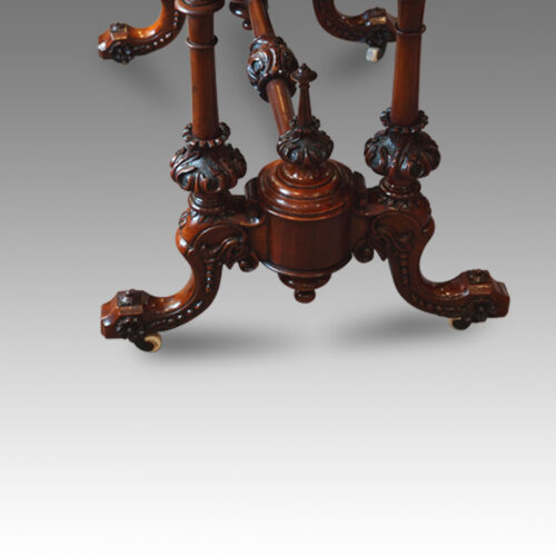 Victorian burr walnut card-table base