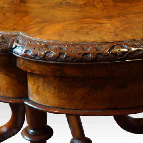 Victorian burr walnut card-table Irish carving
