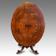 Victorian burr walnut oval loo table