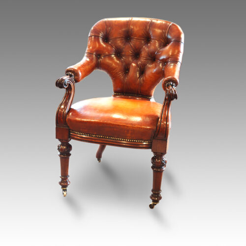 Victorian leather desk chair