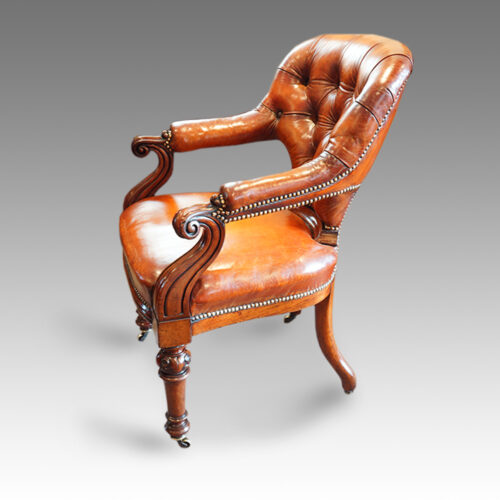 Antique desk chair side view