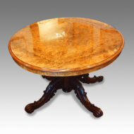 Victorian large walnut loo table