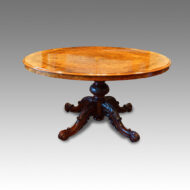 Victorian large walnut loo table