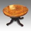Victorian large walnut loo table end view