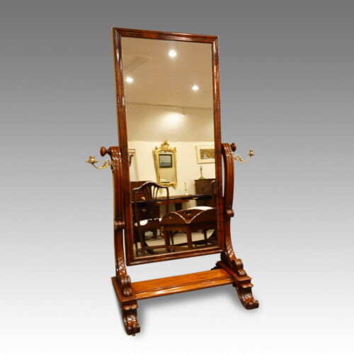 Victorian mahogany cheval mirror