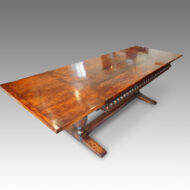 Antique oak refectory draw-leaf dining table