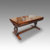 Antique oak refectory draw-leaf dining table