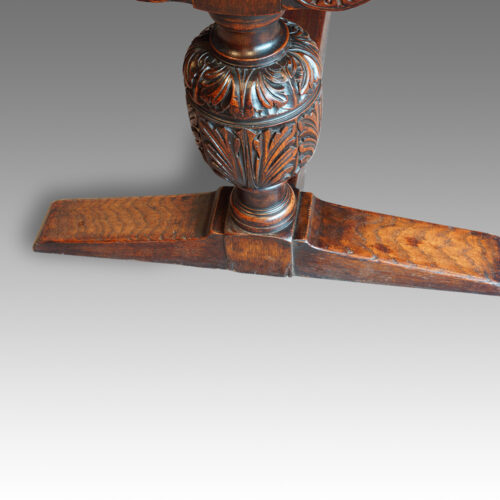 Antique oak refectory draw-leaf dining table base