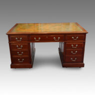 Edwardian mahogany paneled pedestal desk