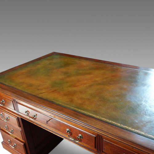 Antique leather writing surface