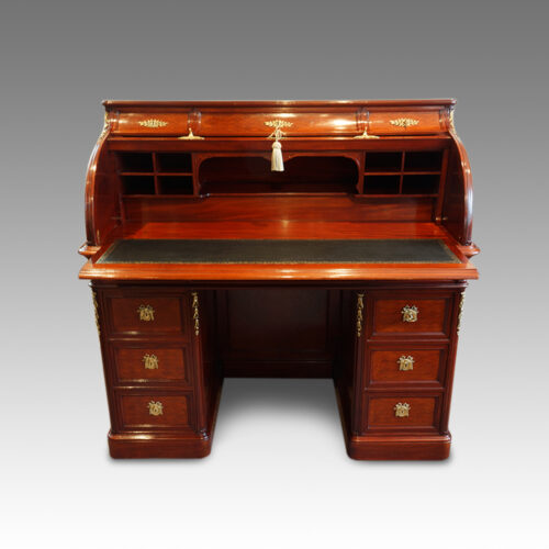 Antique French cylinder desk interior