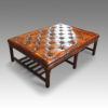 Large leather coffee table stool