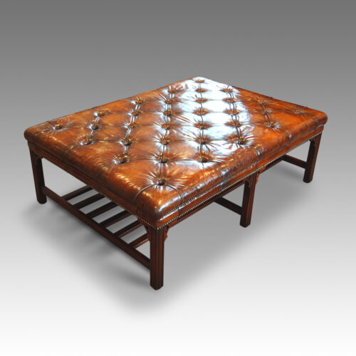 Large leather coffee table stool