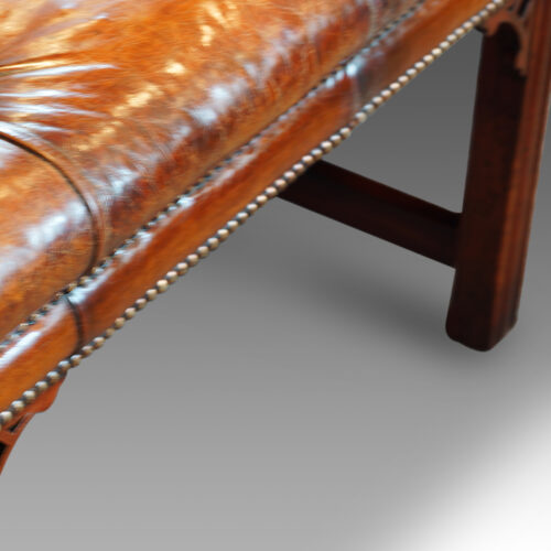 Large leather coffee table stool