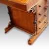 Victorian inlaid walnut Davenport desk front leg