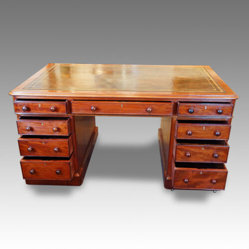 Antique desk drawers open