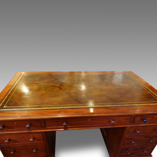 Antique desk gilt tooled leather
