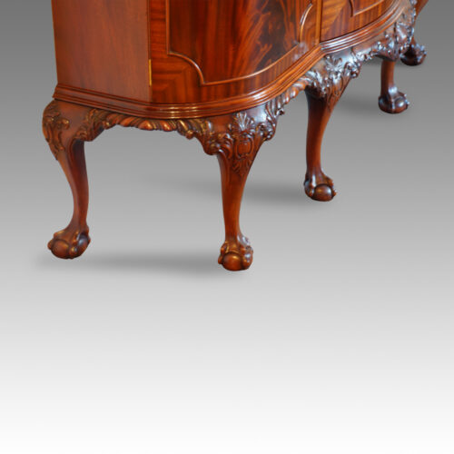 Edwardian claw and ball display cabinet legs