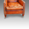 Pair of Edwardian leather club chairs front