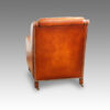 Pair of Edwardian leather club chairs rear