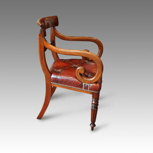 Antique desk chair side view