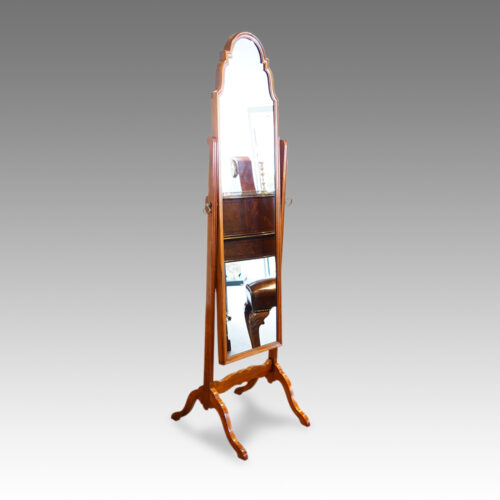 Walnut cheval mirror