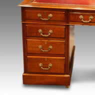 Edwardian mahogany double pedestal desk drawers