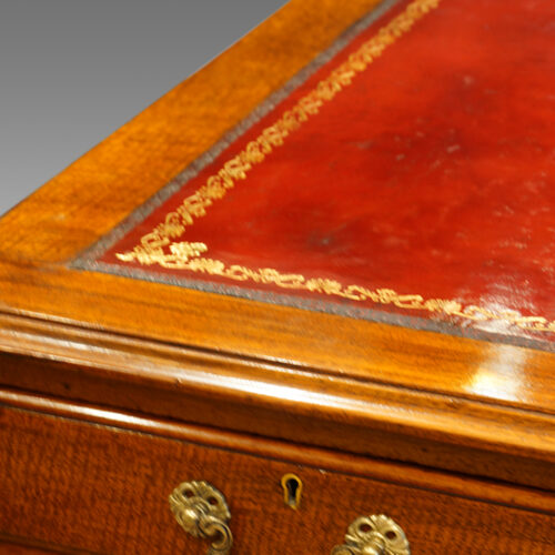 Desk leather antique finish