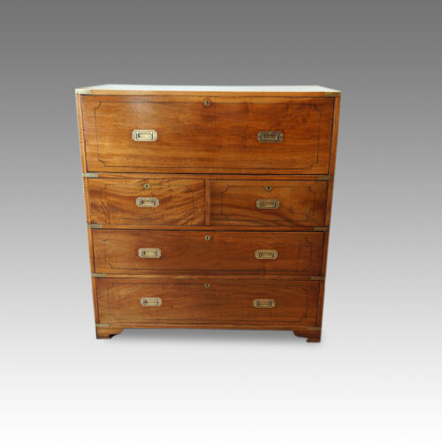 Regency camphorwood secretaire military chest