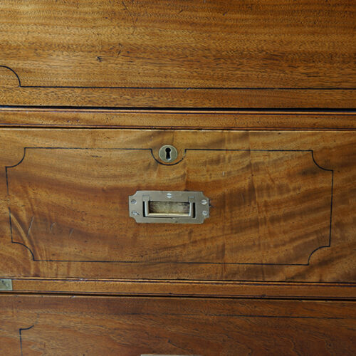 Regency camphorwood secretaire military chest drawer