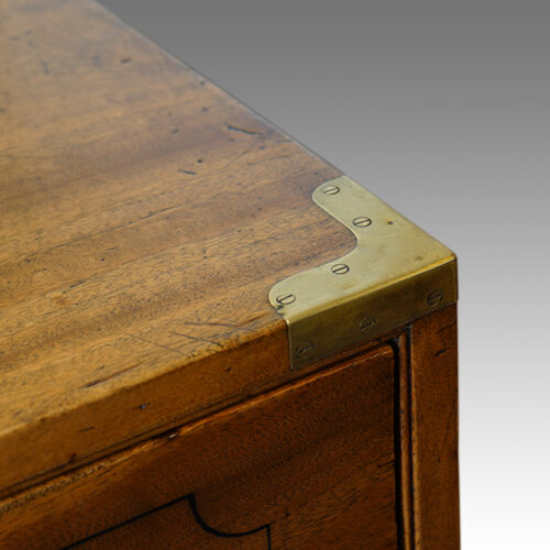 Regency camphorwood secretaire military chest brass corner