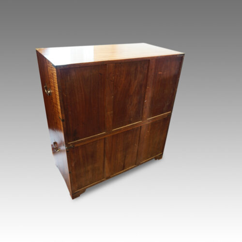 Regency camphorwood secretaire military chest rear