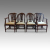 Set of 8 Edwardian wheatsheath back chairs rounded back